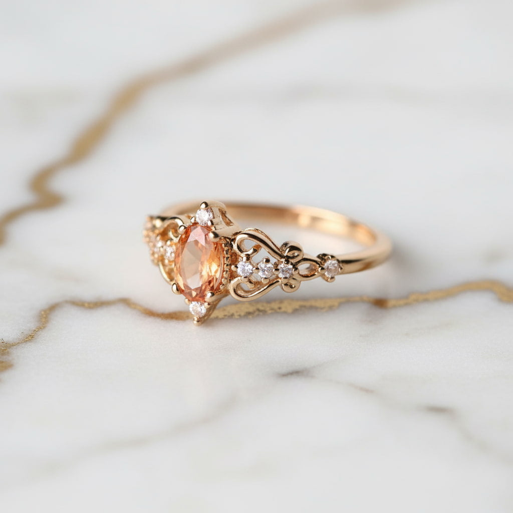 Ring mit orangem Stein – elegantes Schmuckstück für warme Akzente CrystalScents