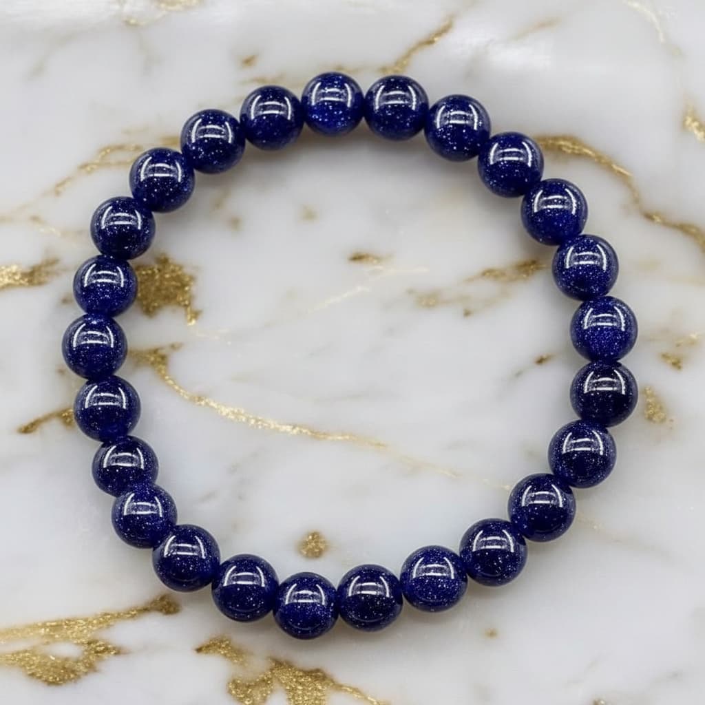 Blaufluss Kugelarmband - Glitzernder Nachthimmel CrystalScents