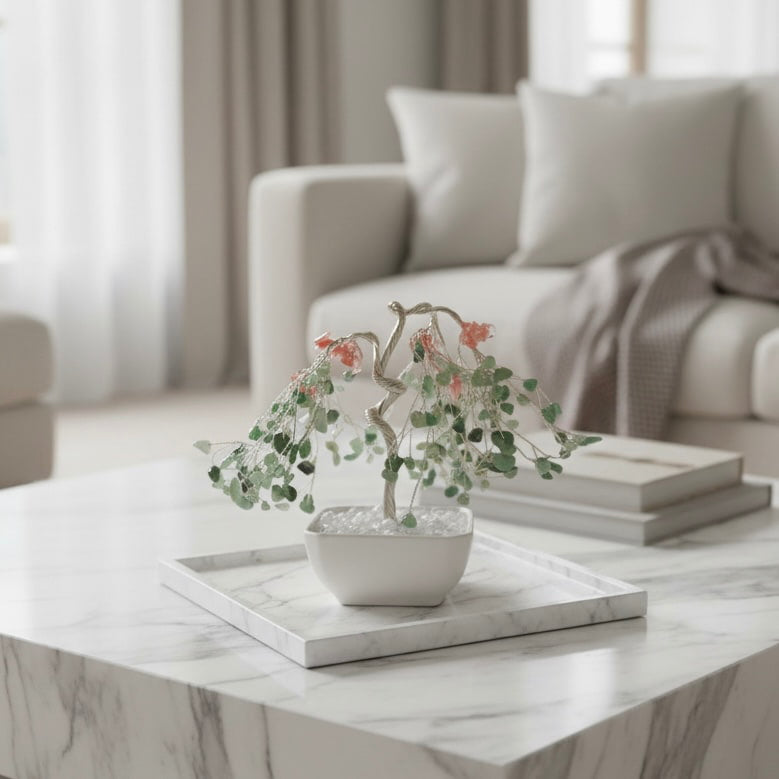 Aventurin & roter Achat Baum – Dekorativer Kristallbaum CrystalScents