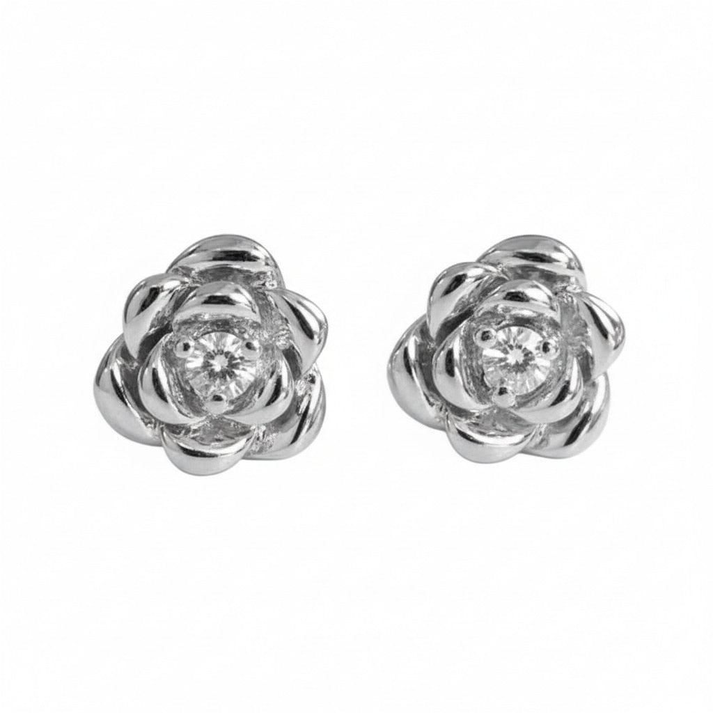 Ohrstecker Silber in Rosenform – romantisches Highlight CrystalScents