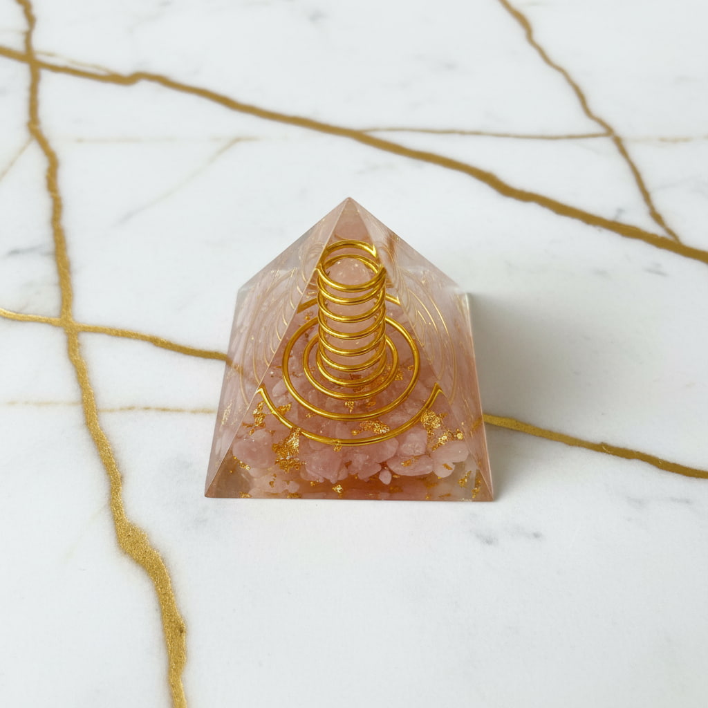 Rosenquarz Orgonit Pyramide - Harmonische Energie CrystalScents