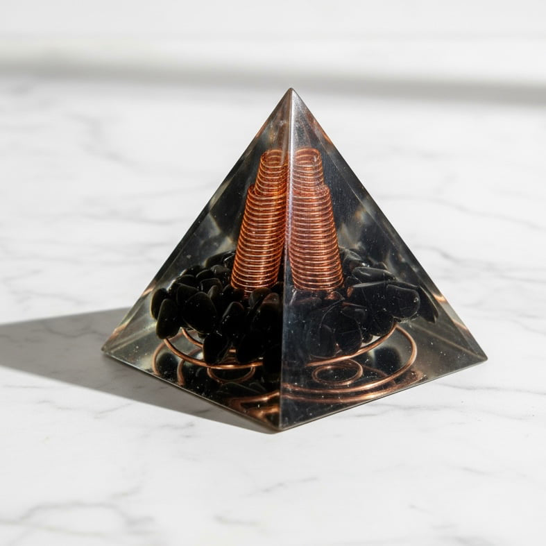 Obsidian Orgonit Pyramide - Schutz & Energie CrystalScents