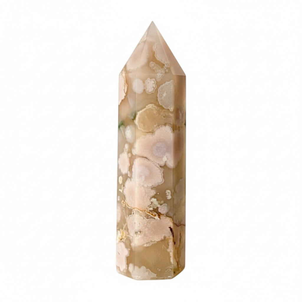 Kirschblüten Achat Obelisk - in zarten Rosa-Tönen CrystalScents