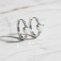 Opal Ohrringe Silber – Funkelndes Herz CrystalScents