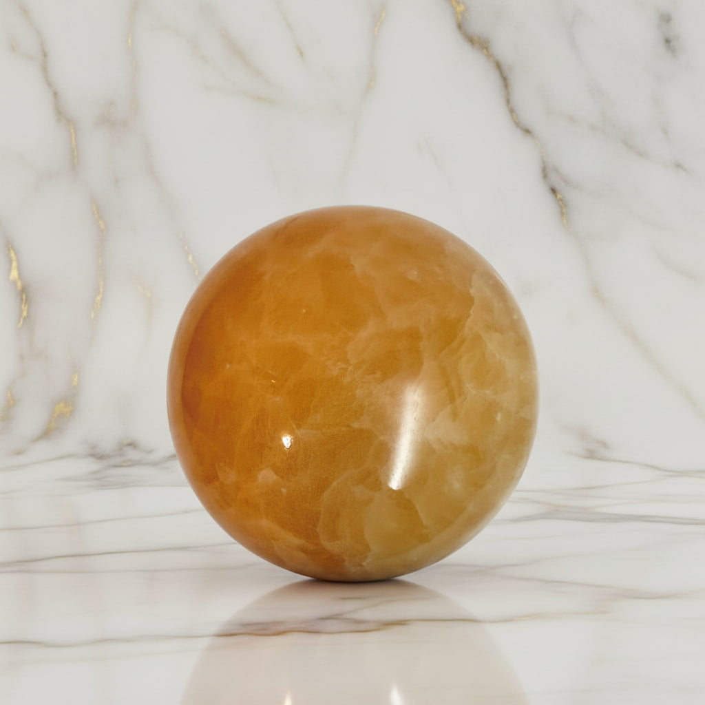 Calcit Kugel - Erdung & Wärme CrystalScents
