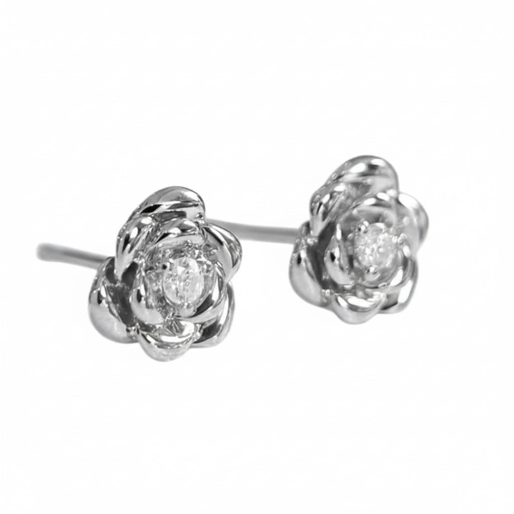 Ohrstecker Silber in Rosenform – romantisches Highlight CrystalScents