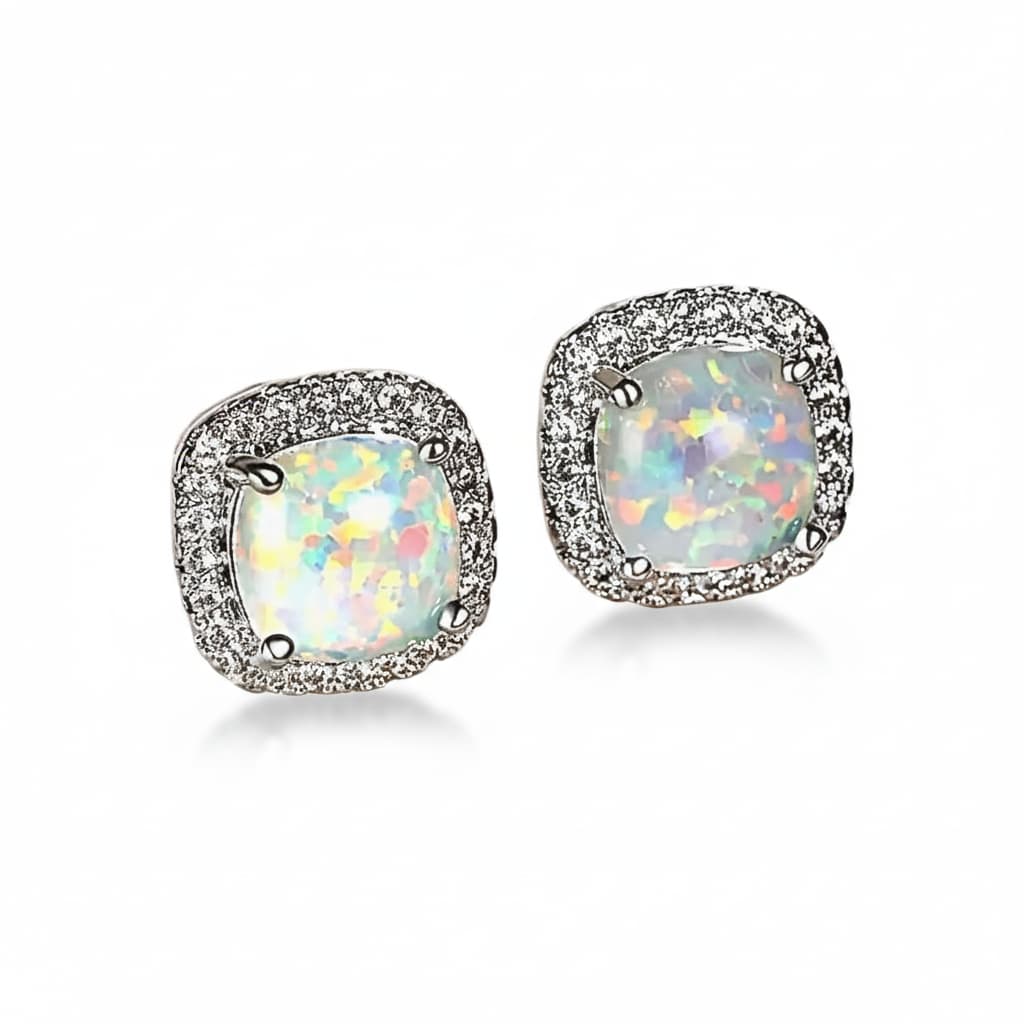 Opal Ohrringe – Silbernes Schimmern CrystalScents