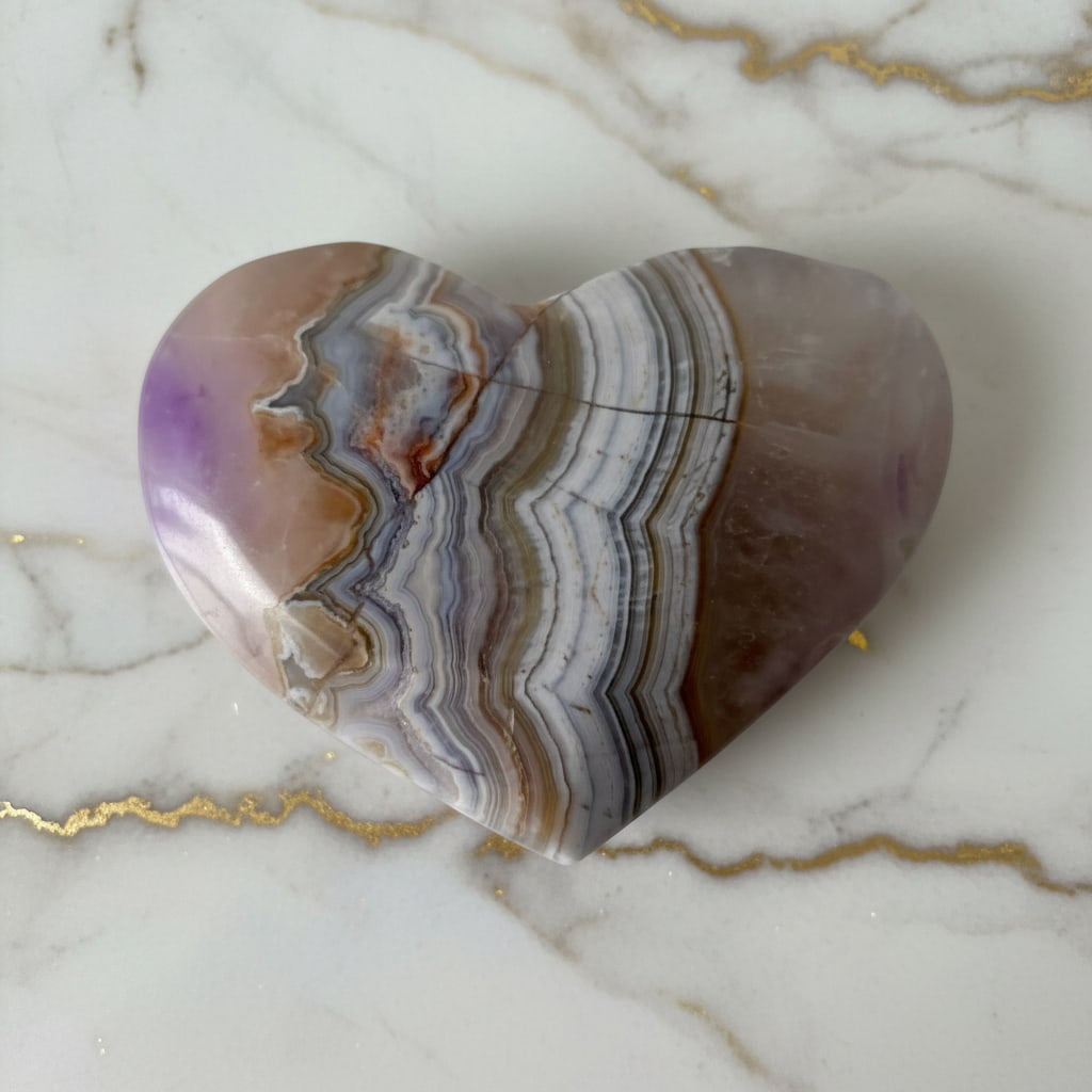Amethyst Achat Herz – Zarter Glücksbringer CrystalScents