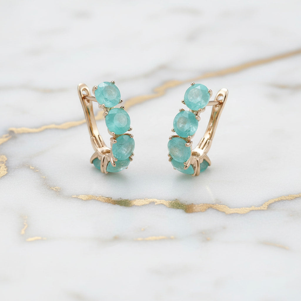 Ohrringe Gold – mit blauen Akzenten CrystalScents