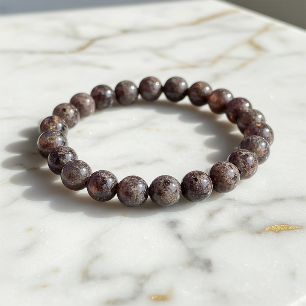 Flammenstein Yooperlite Kugelarmband – Mystisches Leuchten CrystalScents