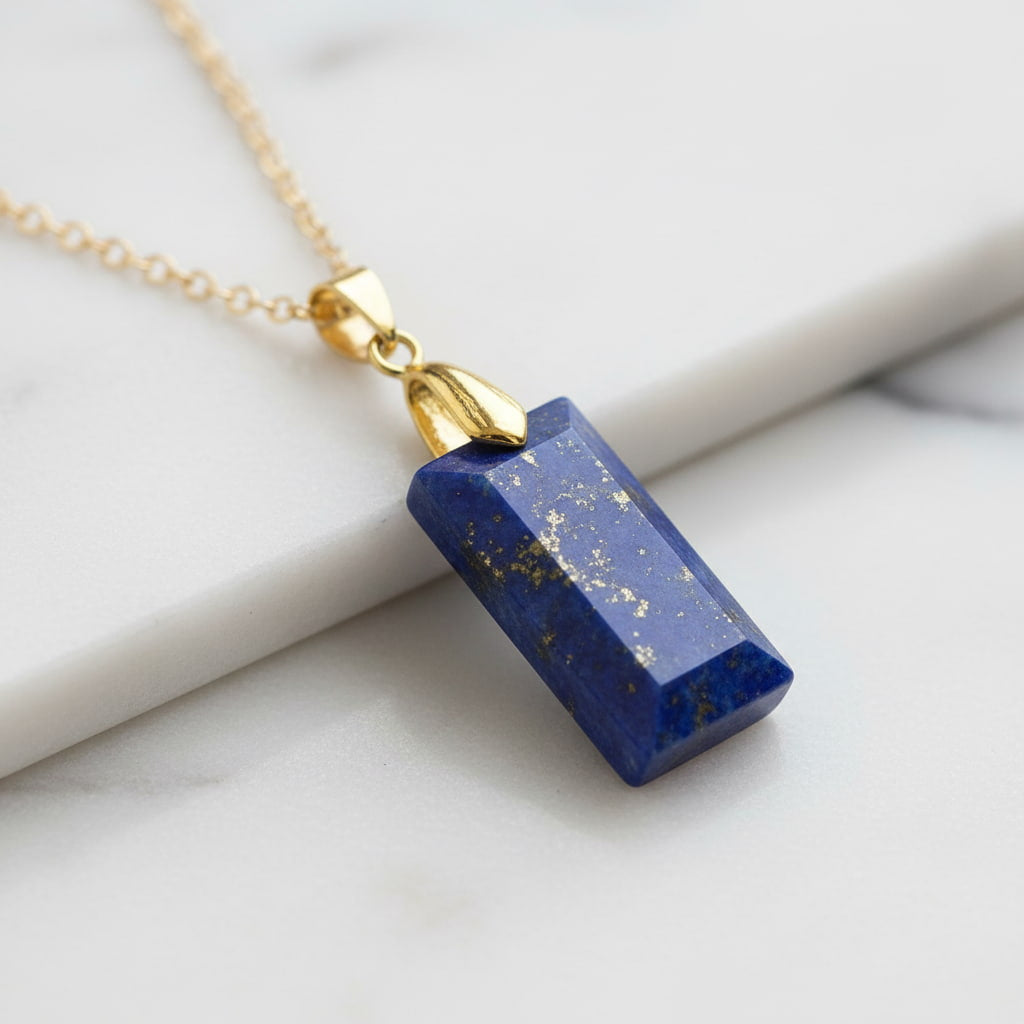 Lapislazuli Halskette – Geschliffener Anhänger CrystalScents