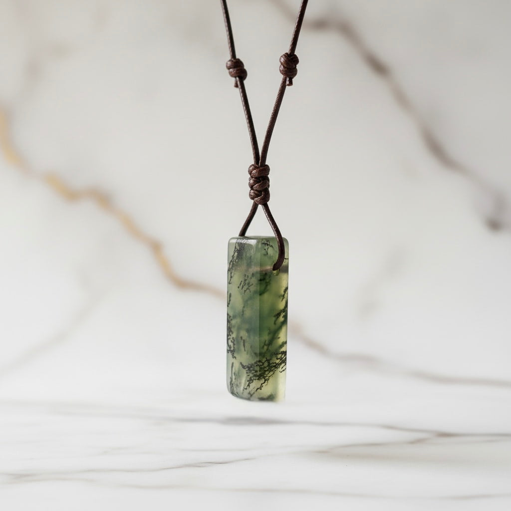 Moosachat Halskette - Gelassenheit & Gleichgewicht CrystalScents