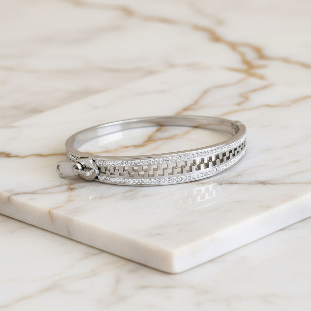 Armband – Silber mit funkelndem „Reißverschluss" CrystalScents