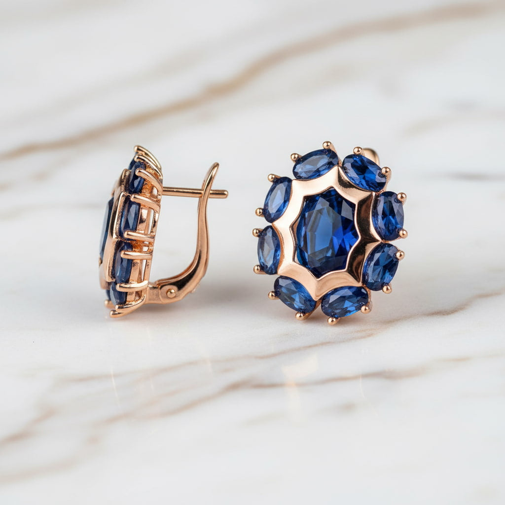 Kreolen mit blauem Akzent – elegantes Schmuckstück CrystalScents