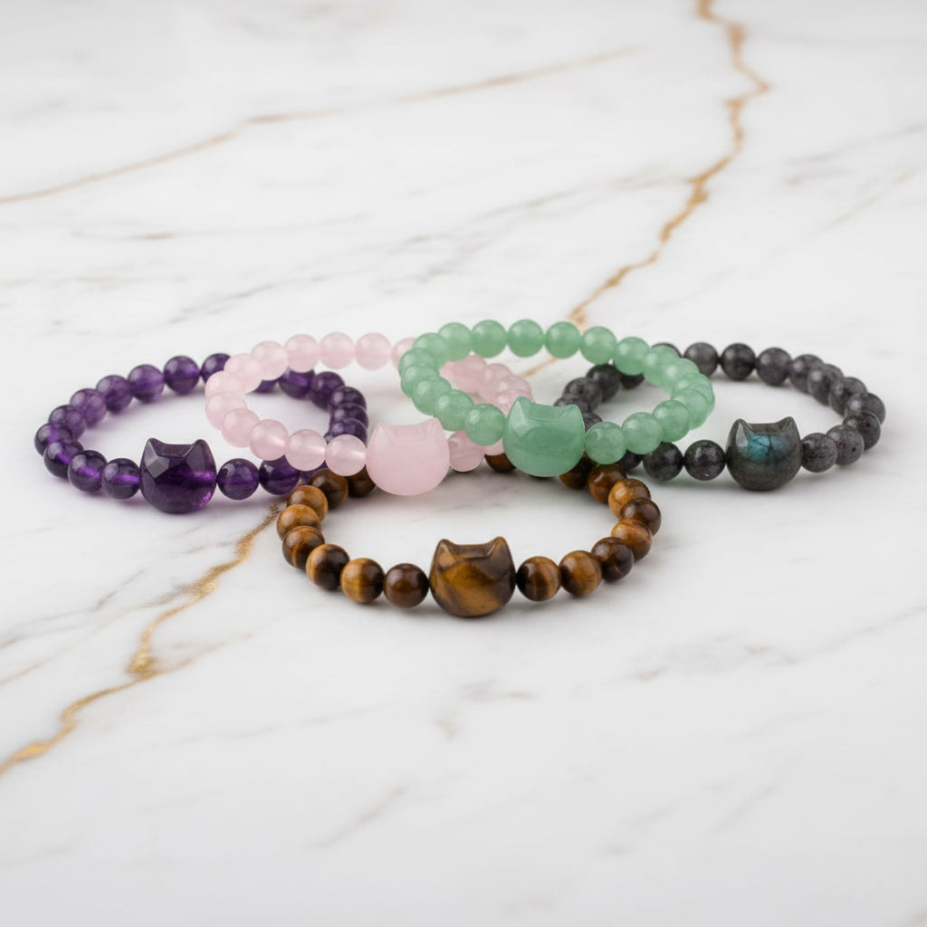 Aventurin Kugelarmband - Katze CrystalScents