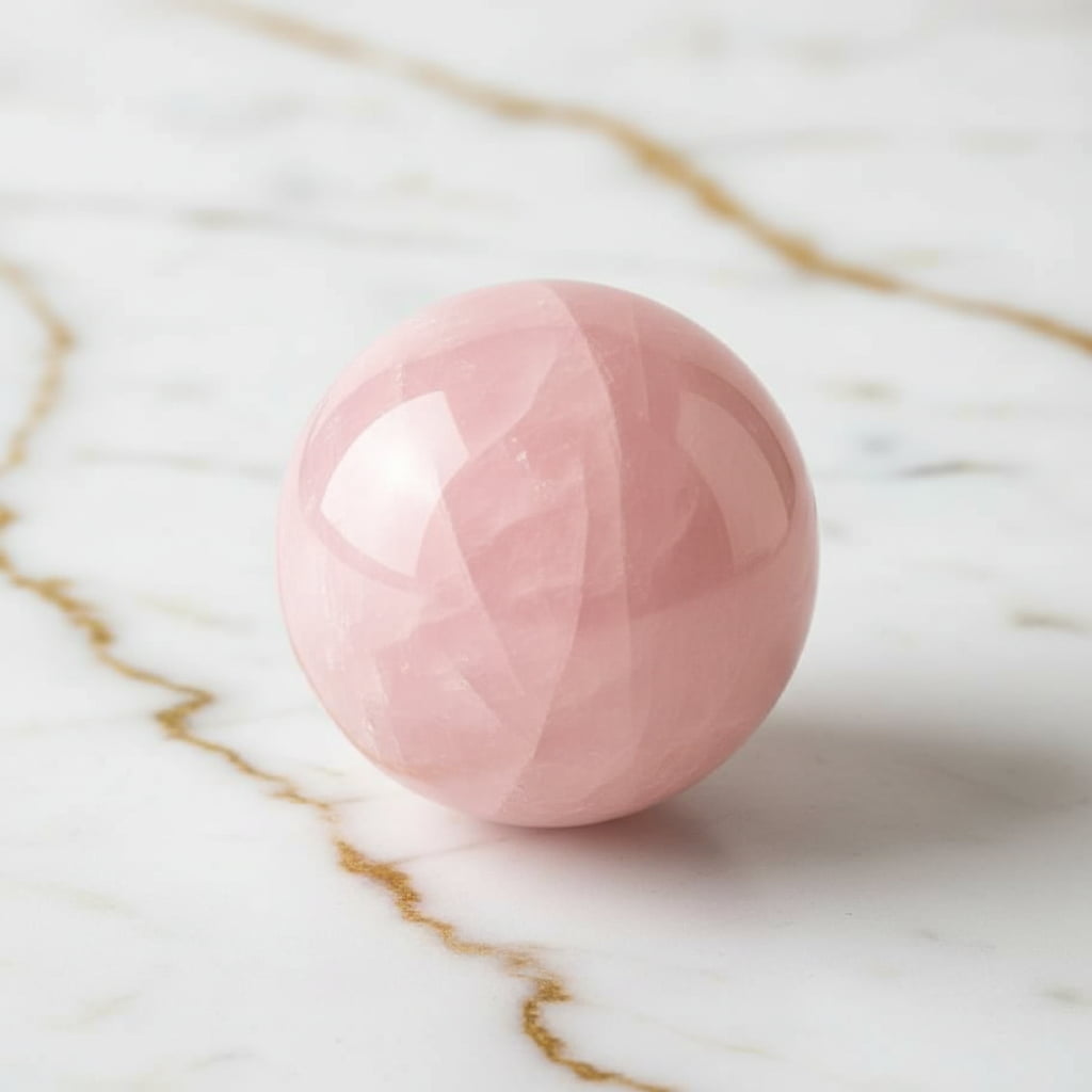 Rosenquarz Kugel – Zarte rosa Schwingungen CrystalScents