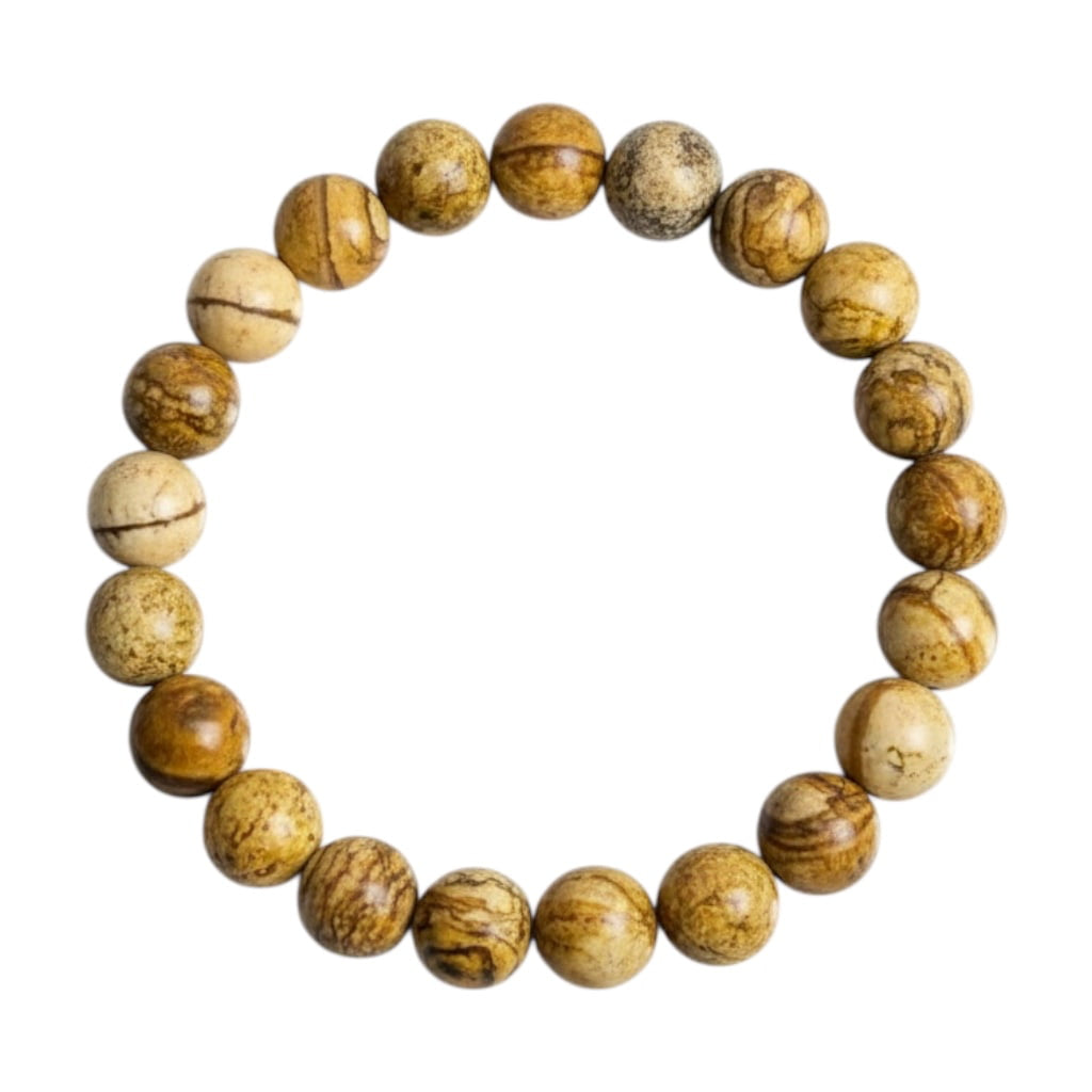 Picture Stone Jaspis Kugelarmband - Natürliche Energiequelle CrystalScents