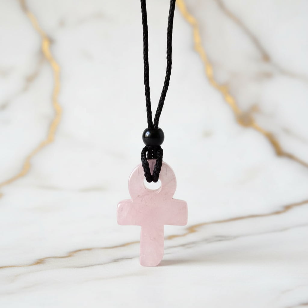 Rosenquarz Halskette - Anch Anhänger CrystalScents