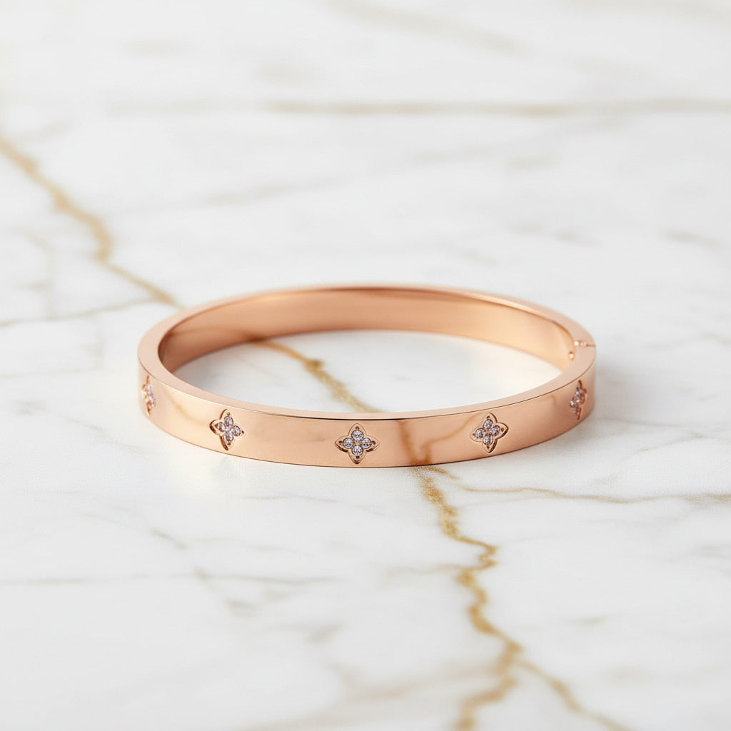 Armband - Rosegold mit funkelnden Blüten CrystalScents