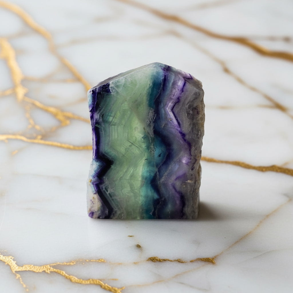 Fluorit Obelisk – Naturjuwel für Wohnräume CrystalScents