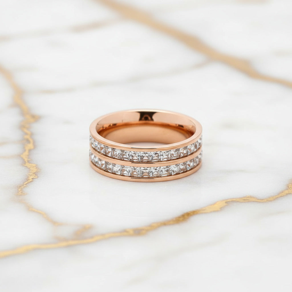 Ring Roségold – mit zwei Strassreihen CrystalScents