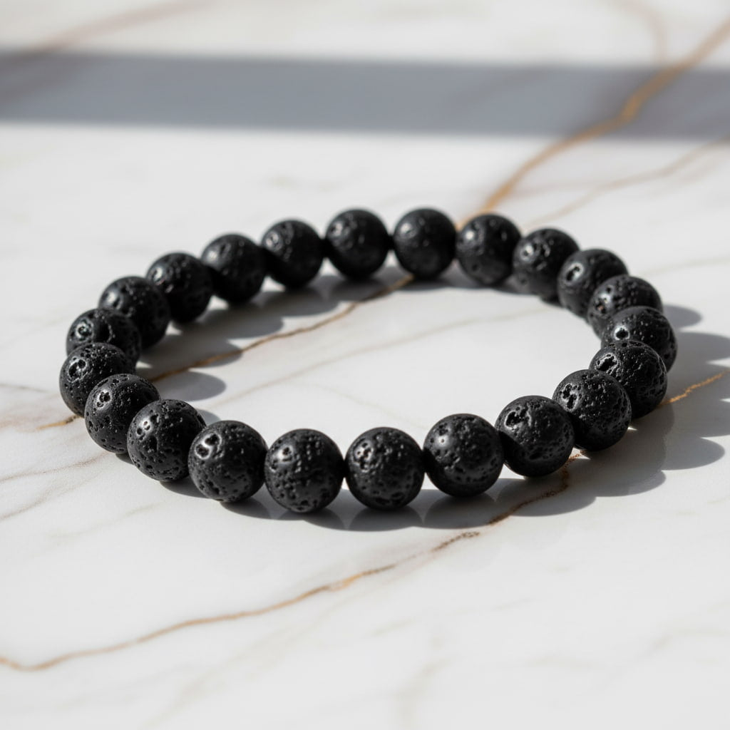 Vulkanstein Kugelarmband - Erdung & innere Stärke CrystalScents