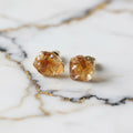 Citrin Ohrstecker Rohstein Gold Edelstein Schmuck CrystalScents