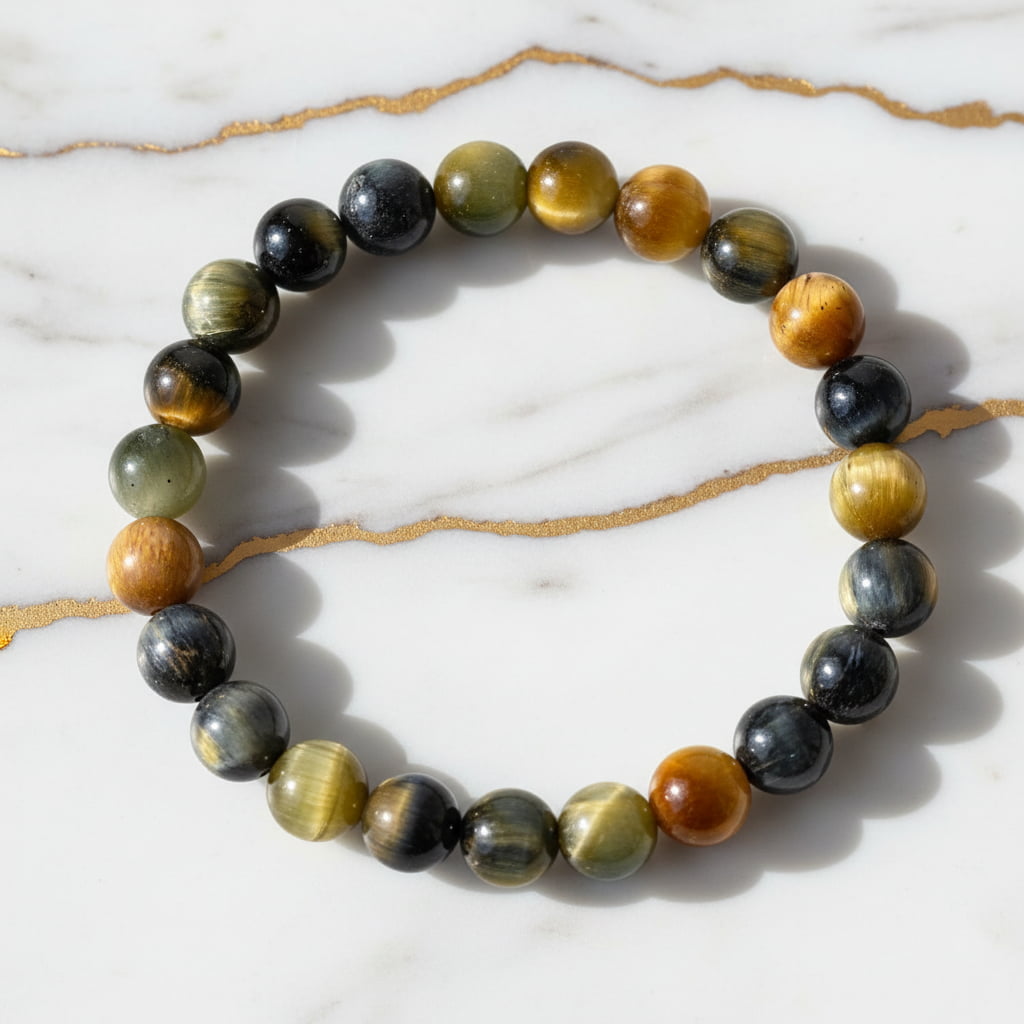 Tigerauge Kugelarmband - Energie & Schutz CrystalScents