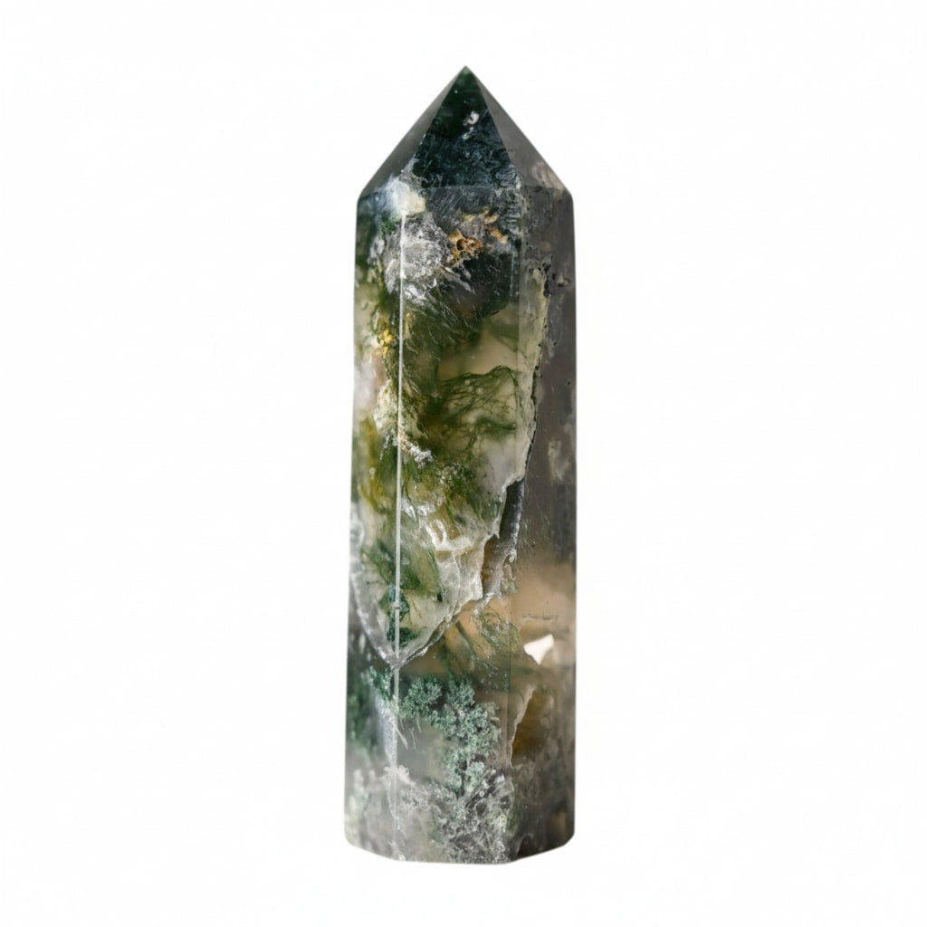 Moosachat Obelisk – Ruhe & Stärke CrystalScents