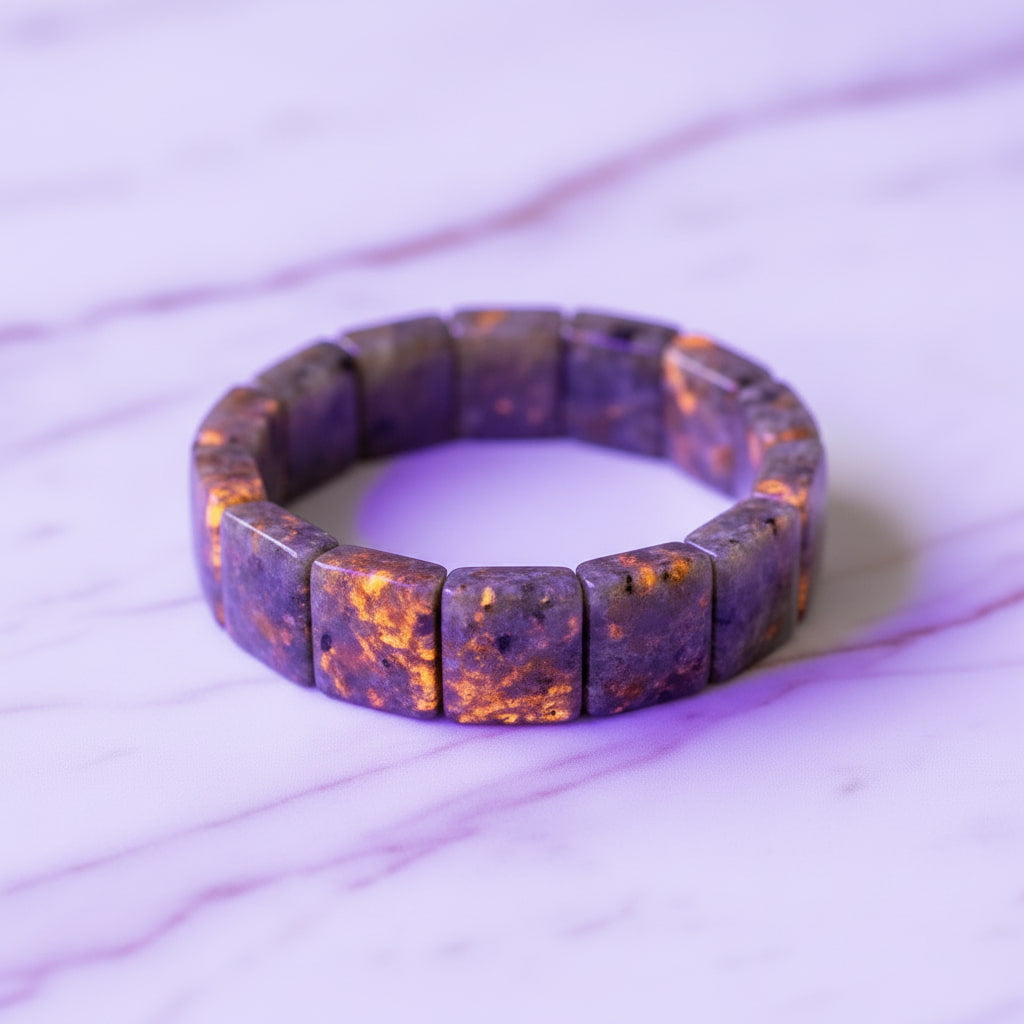 Flammenstein Yooperlite Armband - Fokus & Wirkung CrystalScents
