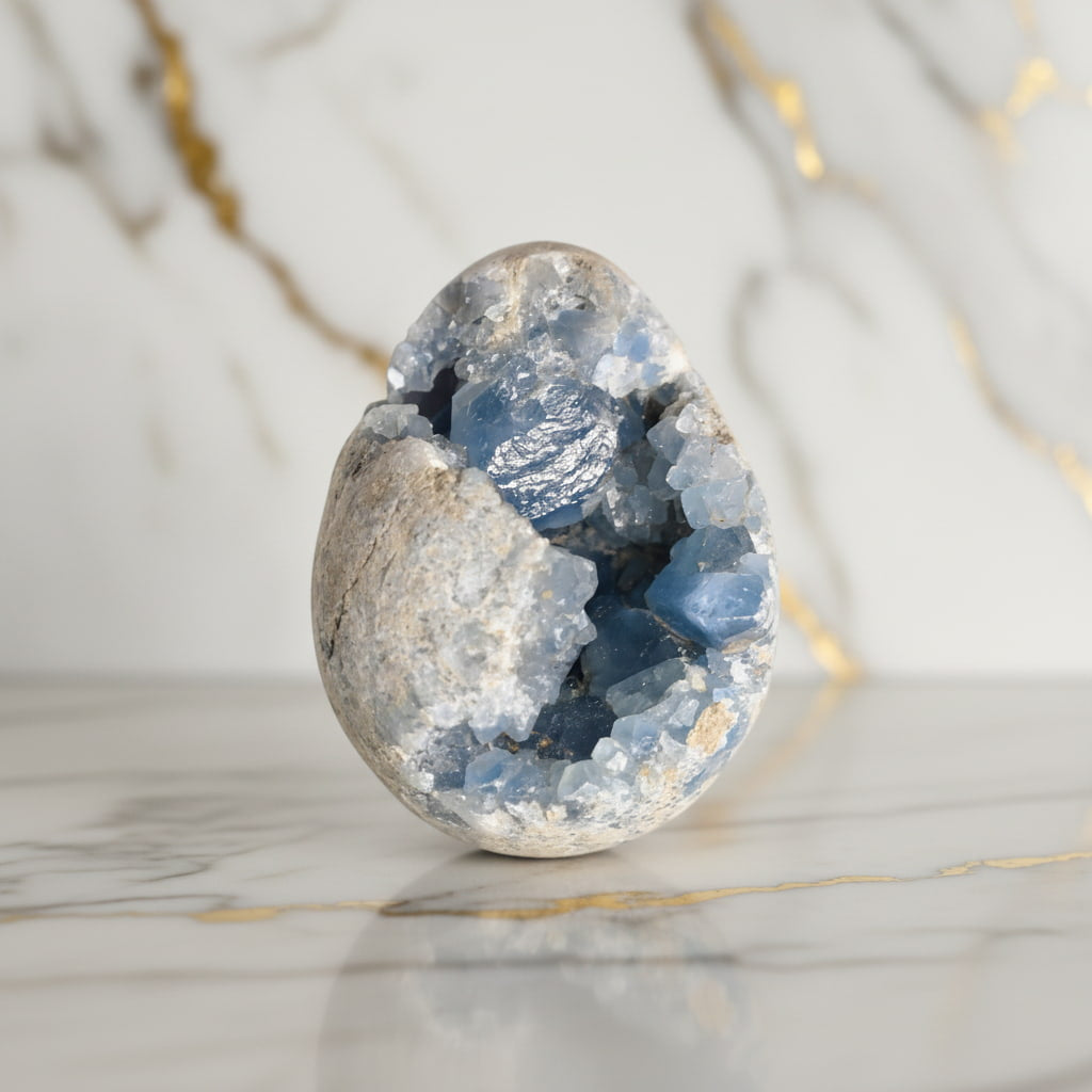 Großes Celestit Ei – Harmonie & Klarheit CrystalScents