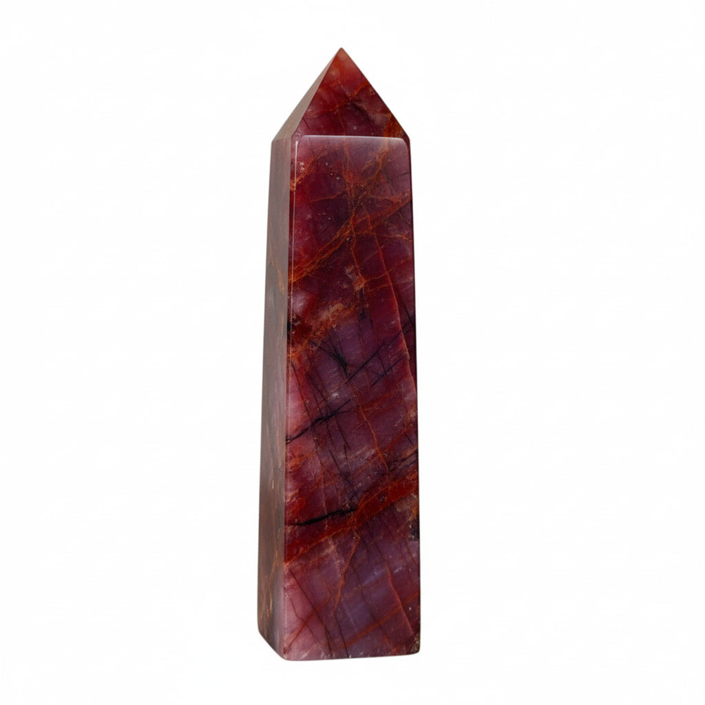 Roter Mondstein Obelisk – Magisches Leuchten CrystalScents