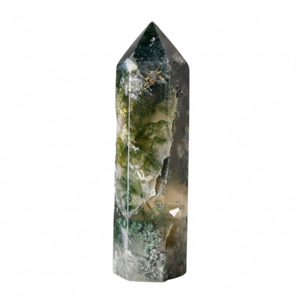 Moosachat Obelisk – Ruhe & Stärke CrystalScents