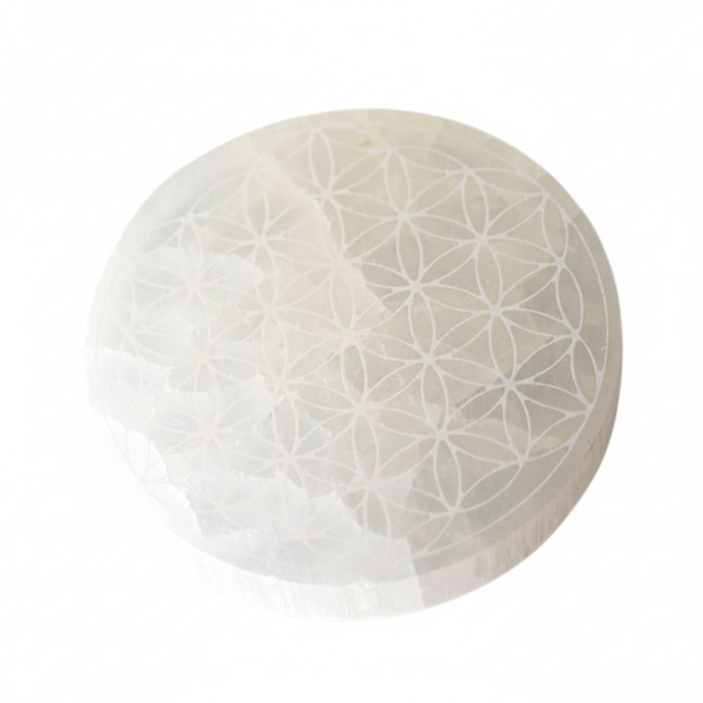 Selenit Scheibe - Blume des Lebens CrystalScents