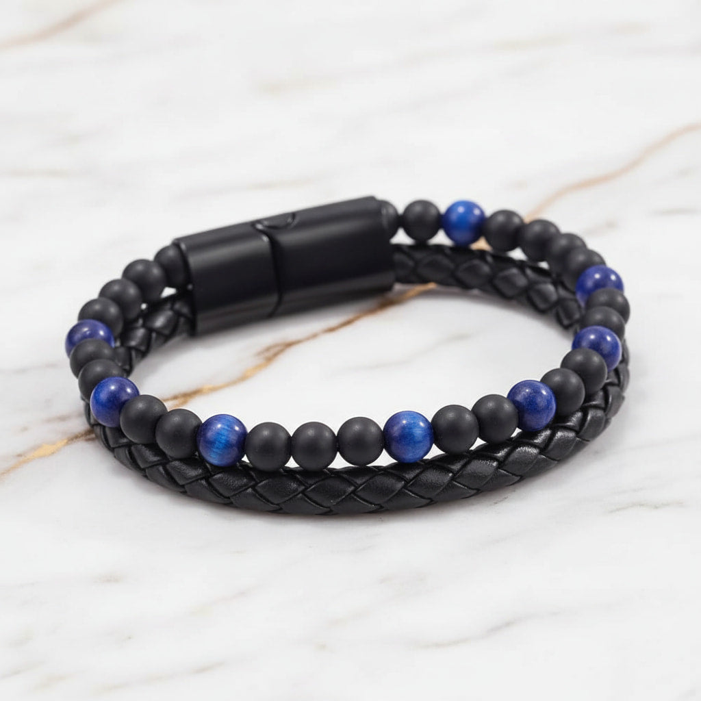 Tigerauge Armband - Blau mit Magnetverschluss CrystalScents