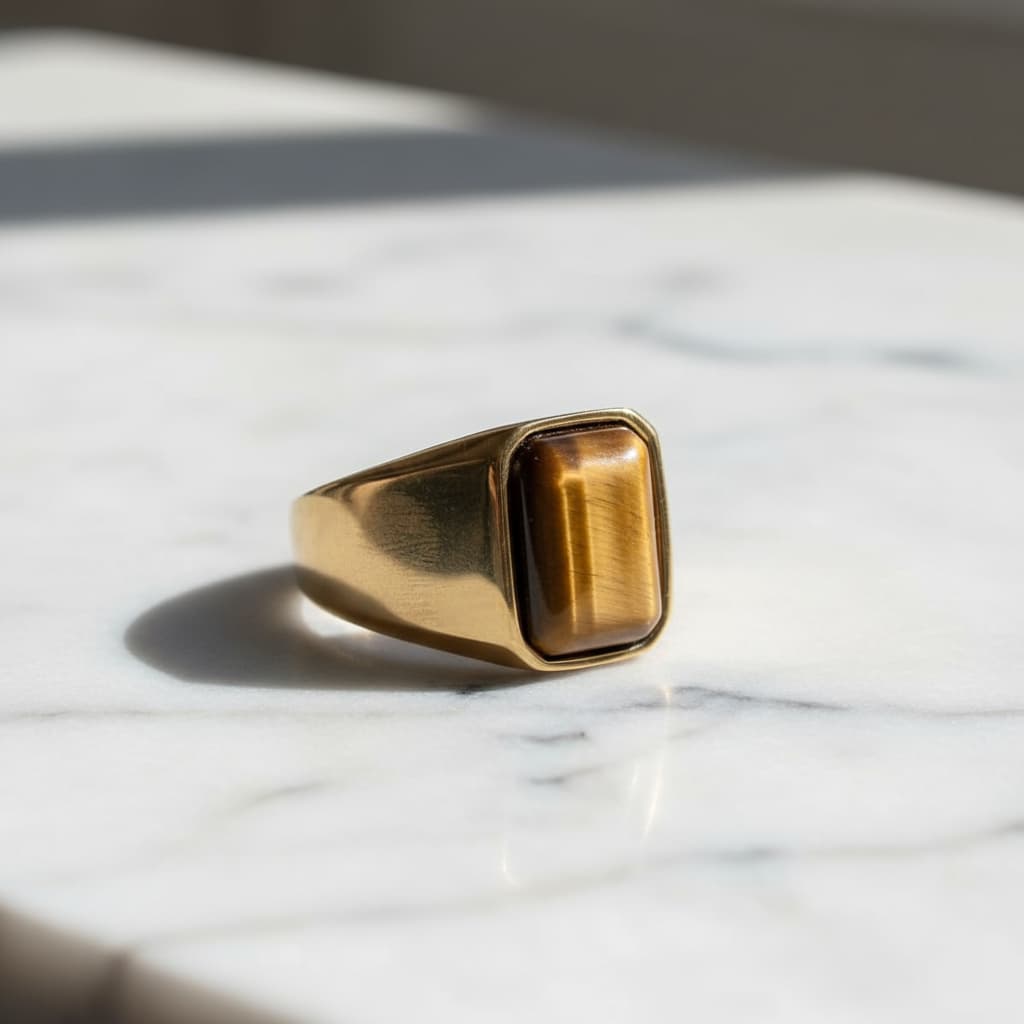 Tigerauge Ring - Klarheit & Fokus CrystalScents