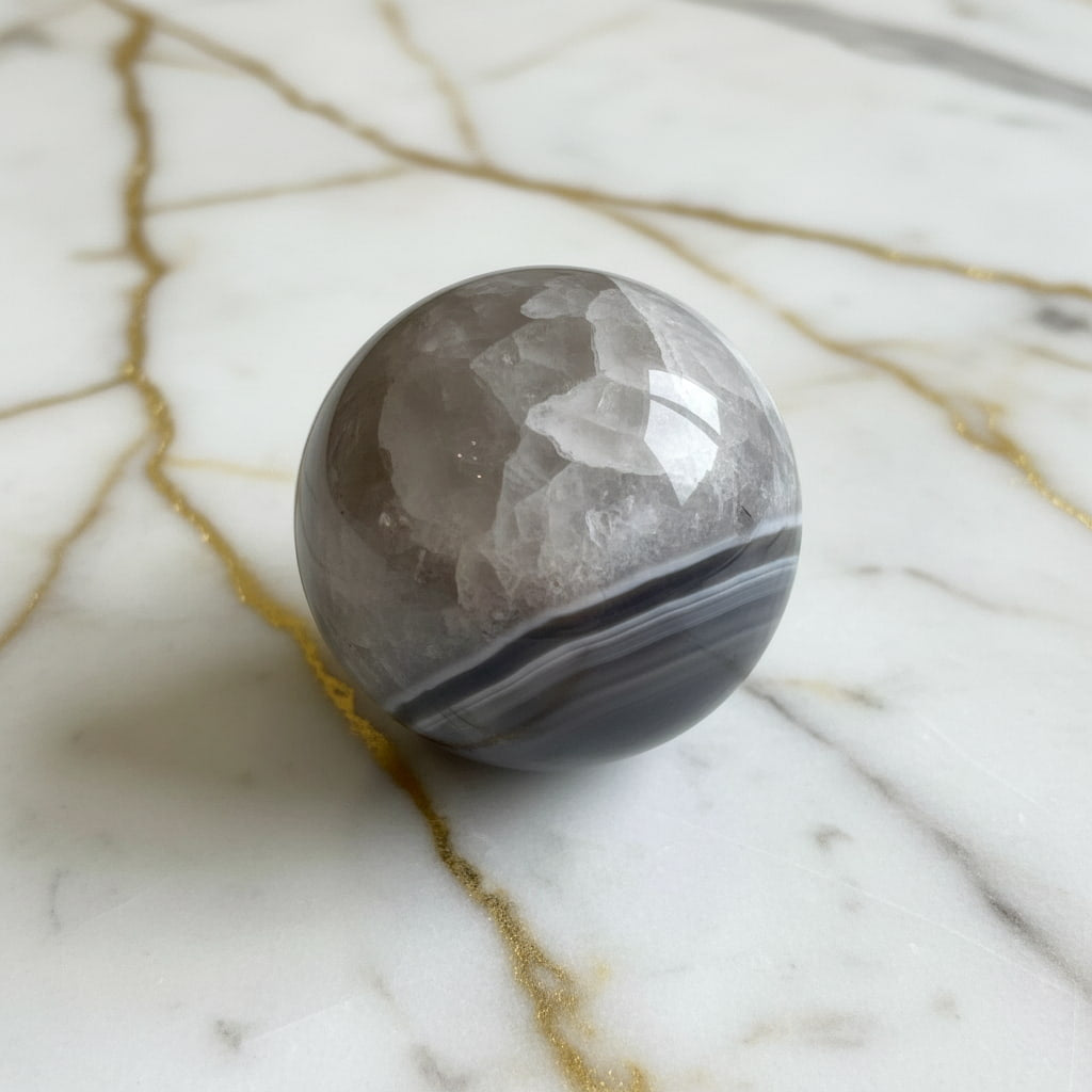 Achat Kugel – Schwarz & Weiß vereint CrystalScents
