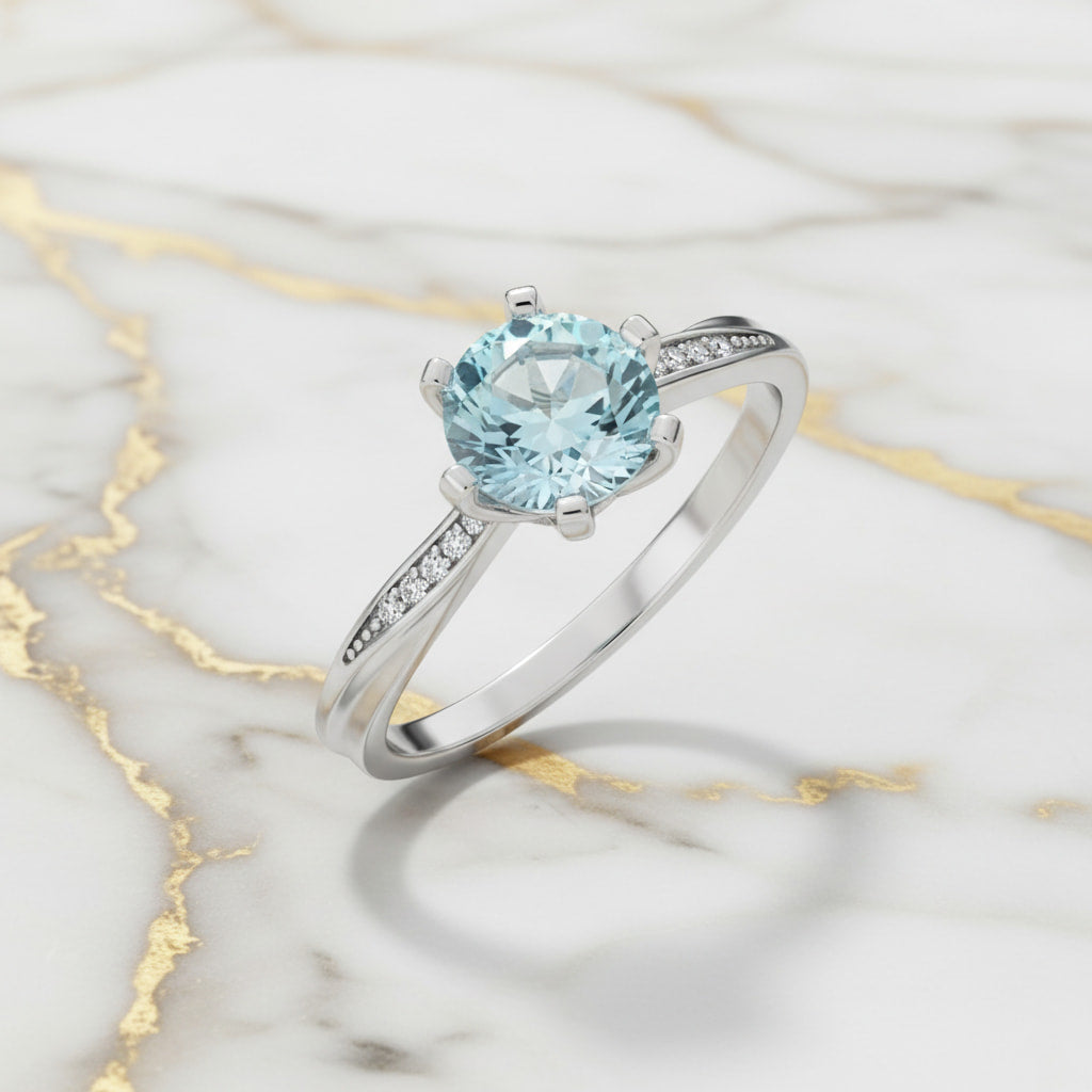 Himmelblauer Topas Ring – Elegant & Strahlend CrystalScents
