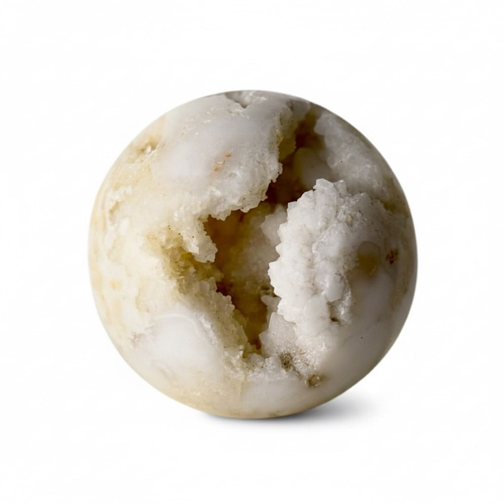 Achat Kugel Weiß – Funkelndes Naturjuwel mit Druzy-Kristallen CrystalScents