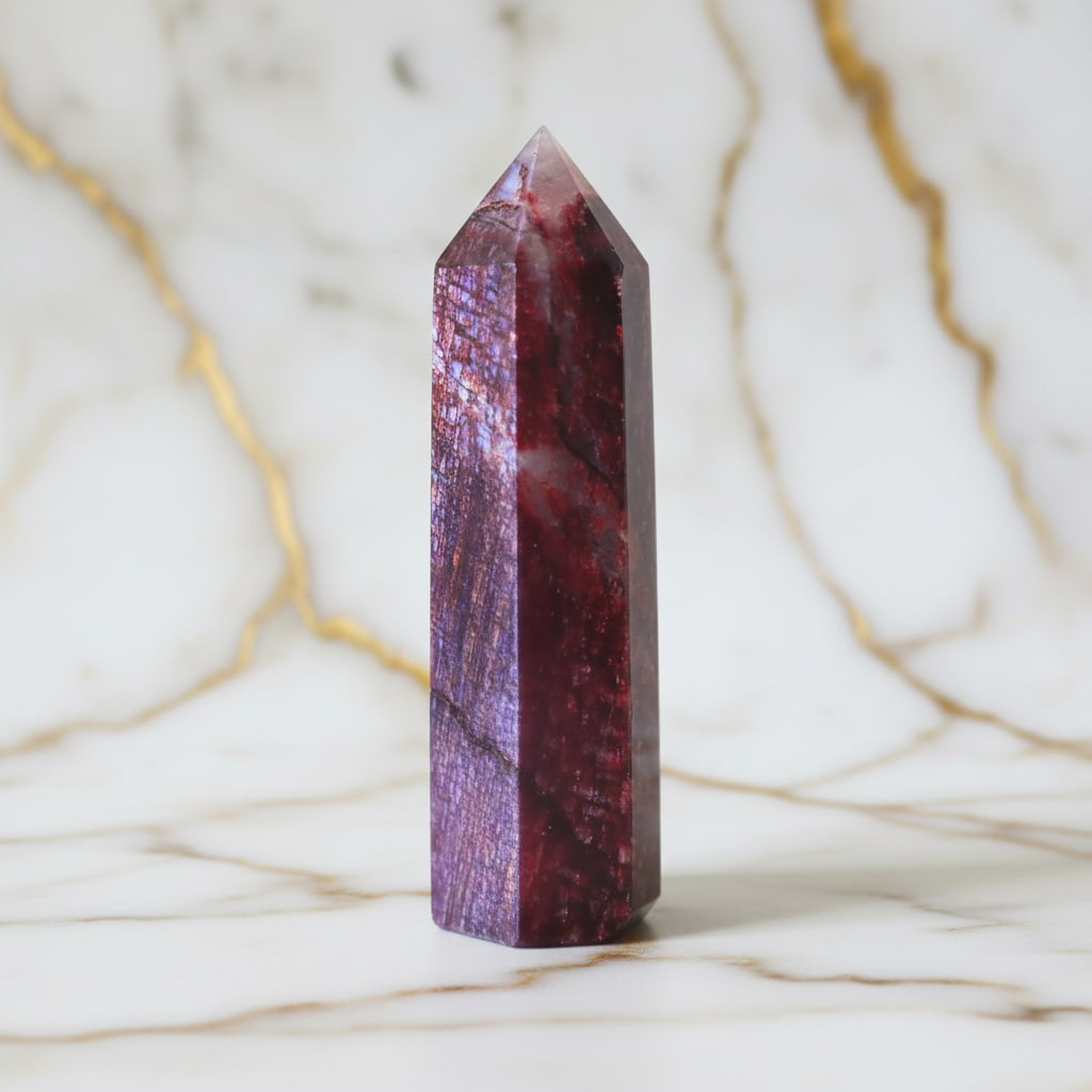 Roter Mondstein Obelisk - Schimmernd & Stark CrystalScents