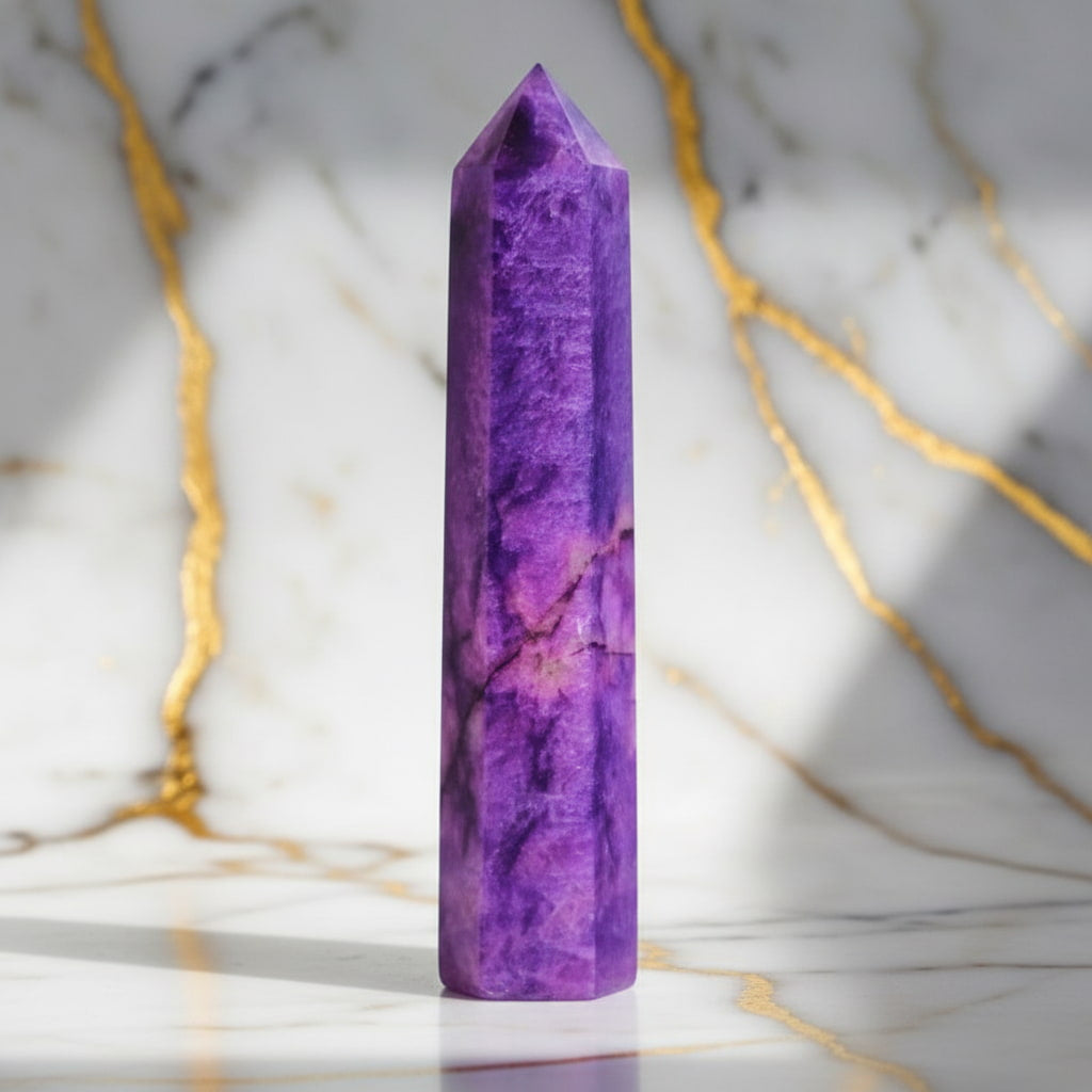 Lila Mondstein Obelisk – Harmonie & lila Kraft CrystalScents