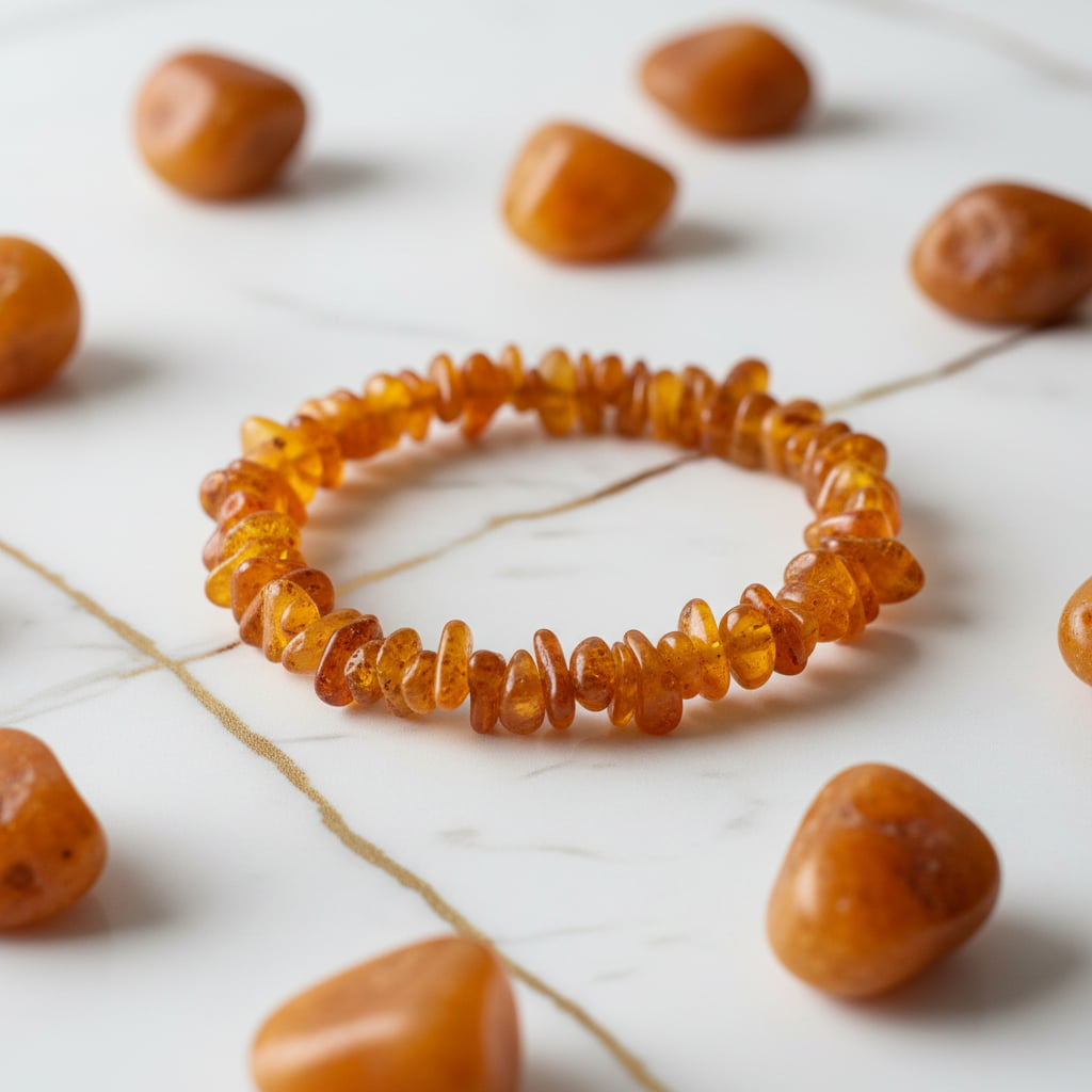 Bernstein Splitterarmband – Tatkraft & Wohlbefinden CrystalScents