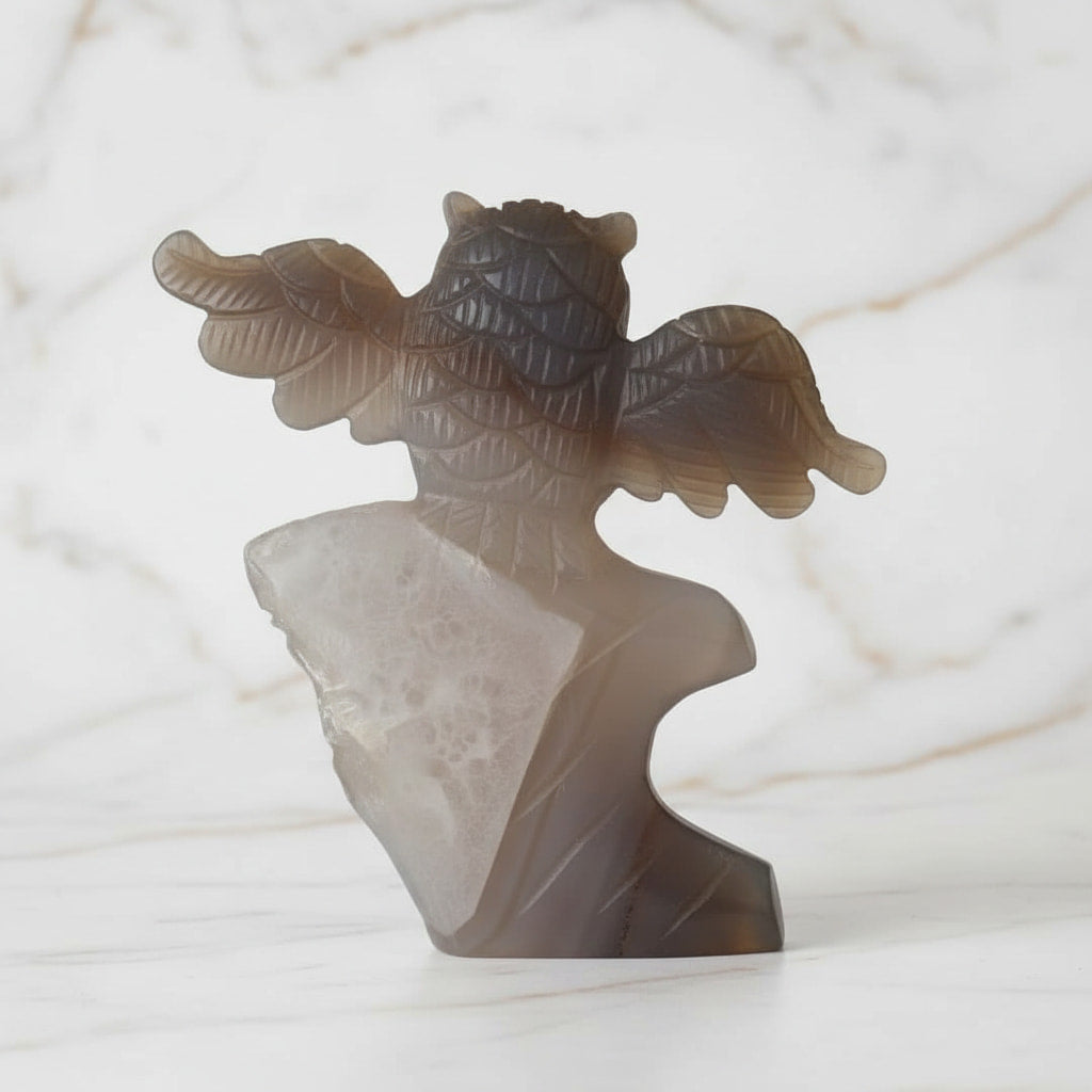 Achat – Graue Eulenfigur aus glitzerndem Kristall CrystalScents