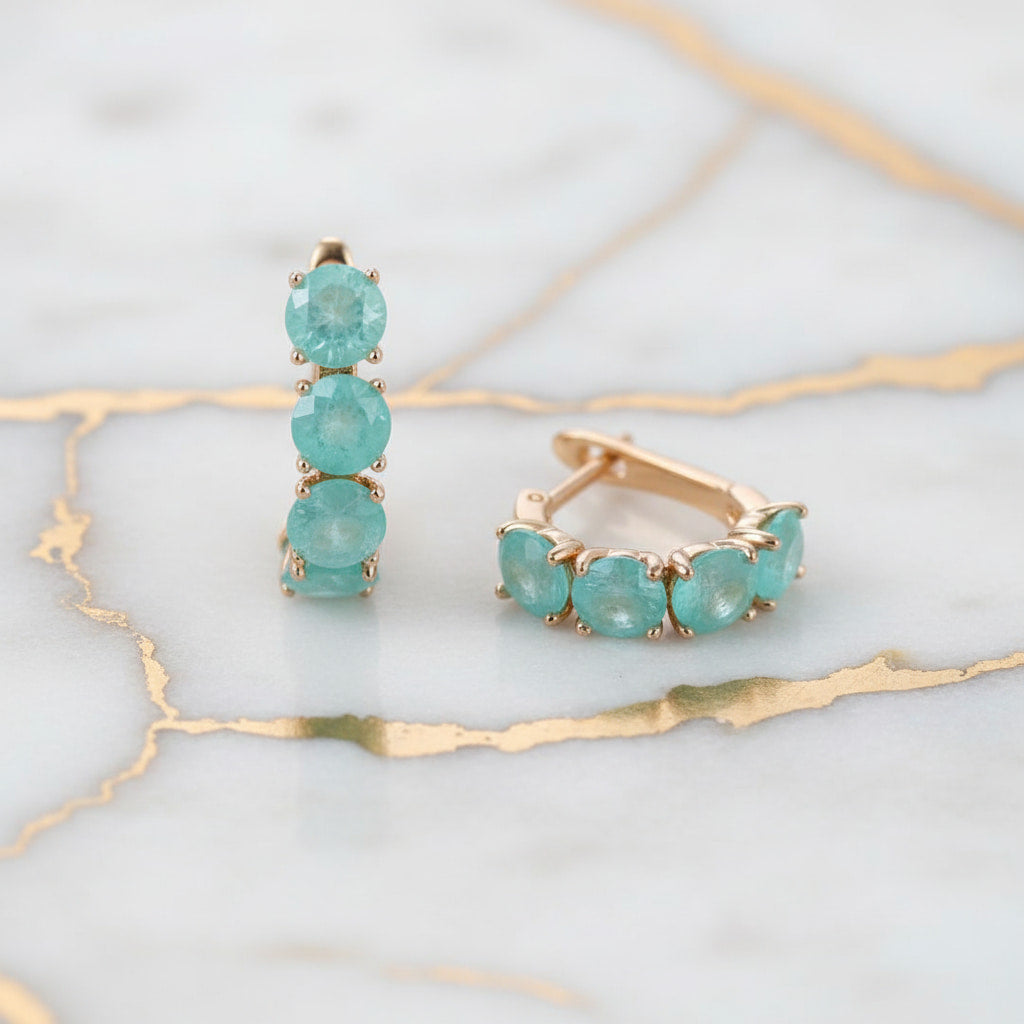 Ohrringe Gold – mit blauen Akzenten CrystalScents