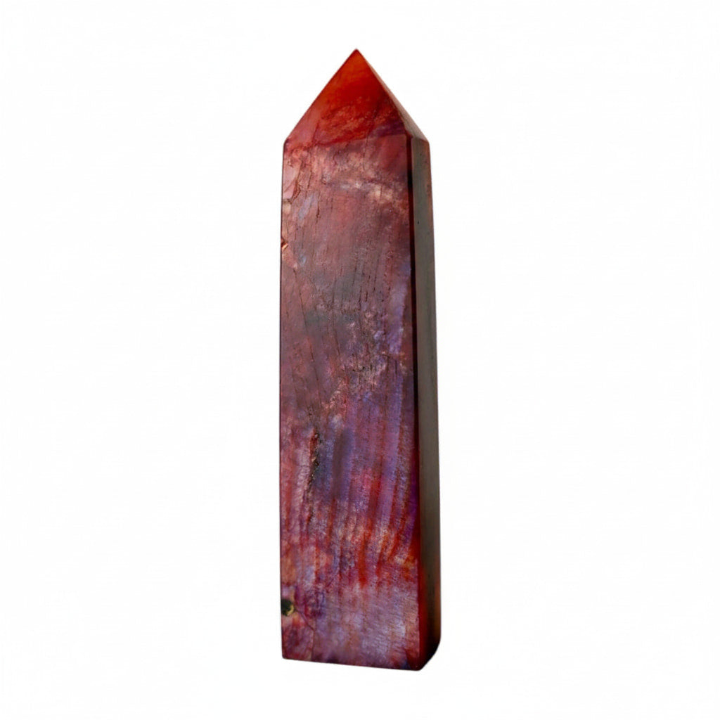 Roter Mondstein Obelisk – Magisches Leuchten CrystalScents