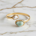 Armreif in Gold mit grüner Perle CrystalScents