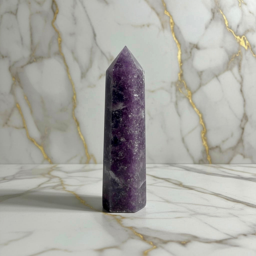 Lepidolith Obelisk – Magie & Funkeln CrystalScents