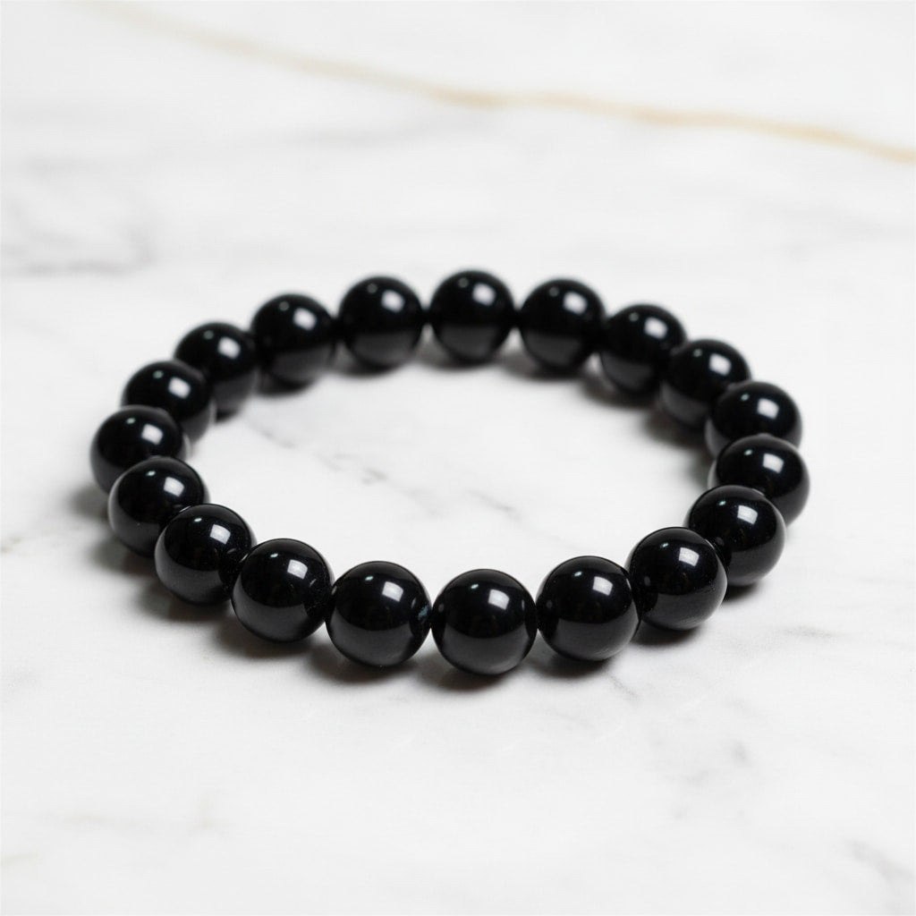 Obsidian Kugelarmband – Tiefschwarzer Glanz CrystalScents