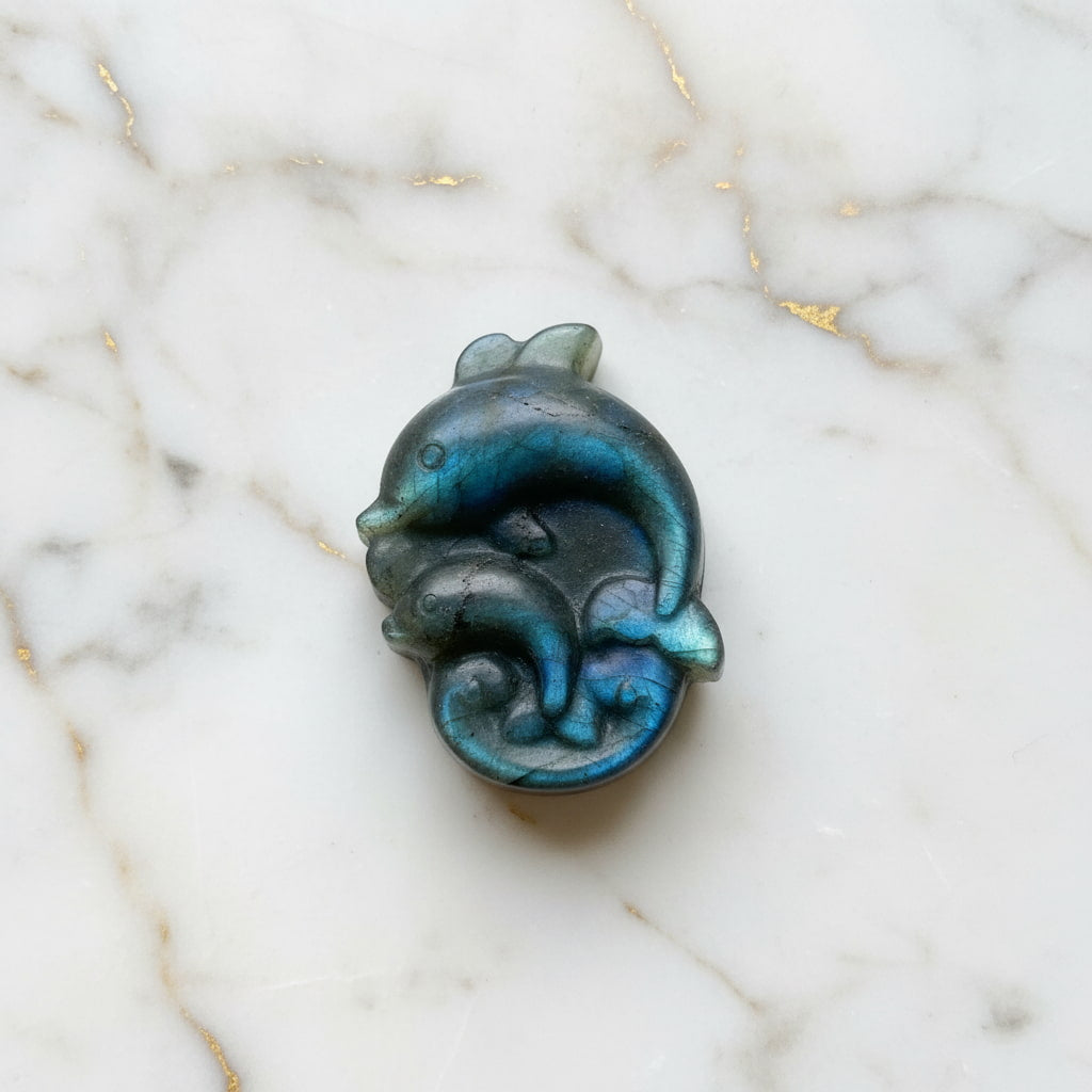 Labradorit Delfin – Schillernde Naturfigur CrystalScents