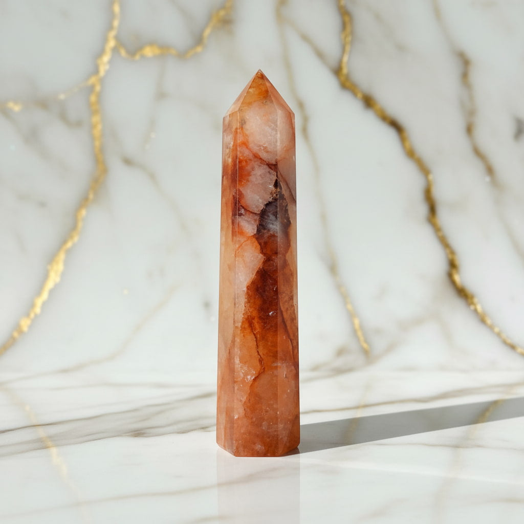 Feuerquarz Obelisk – Mut & innere Stärke CrystalScents